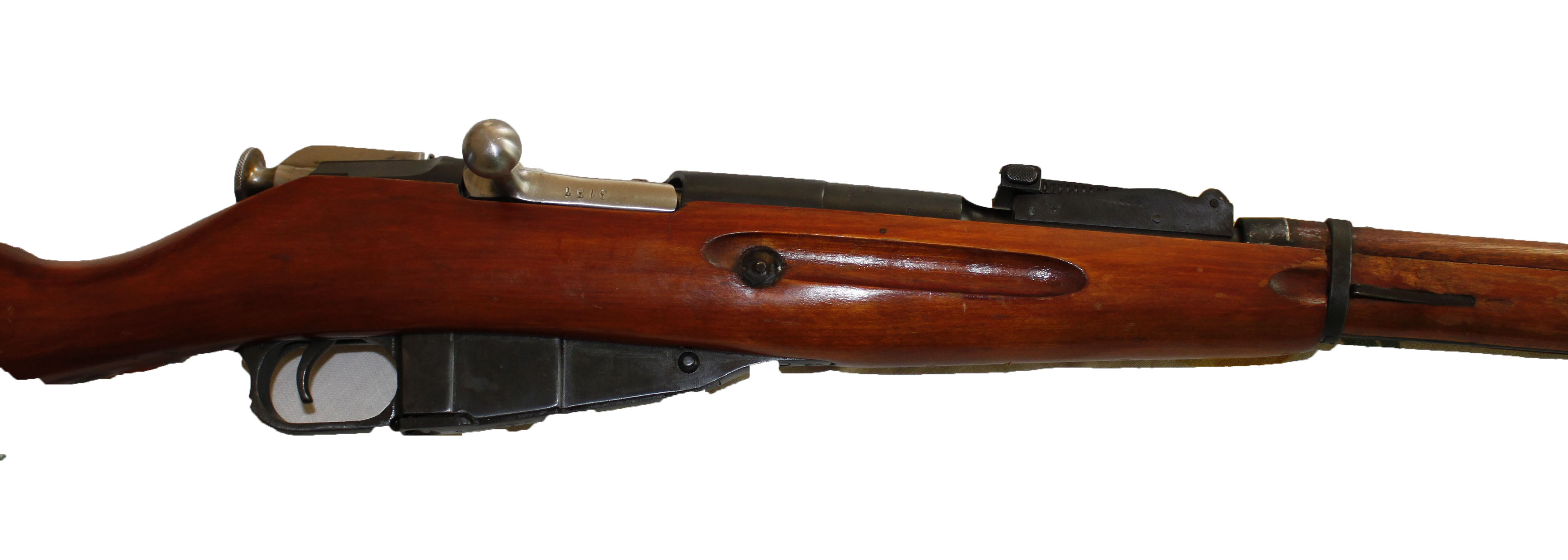 wooden toy "Sniper Mosin Nagant rifle" with orange barrel marking 
